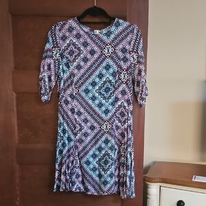 Glamorous  Short Sleeve Dress - Blue and Pink